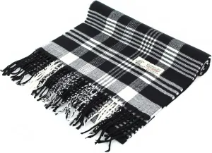 PASKMLNA Winter Scarf For Men & Women Cashmere Feel Soft, Warm, Classic Tassel Fringe Scarf