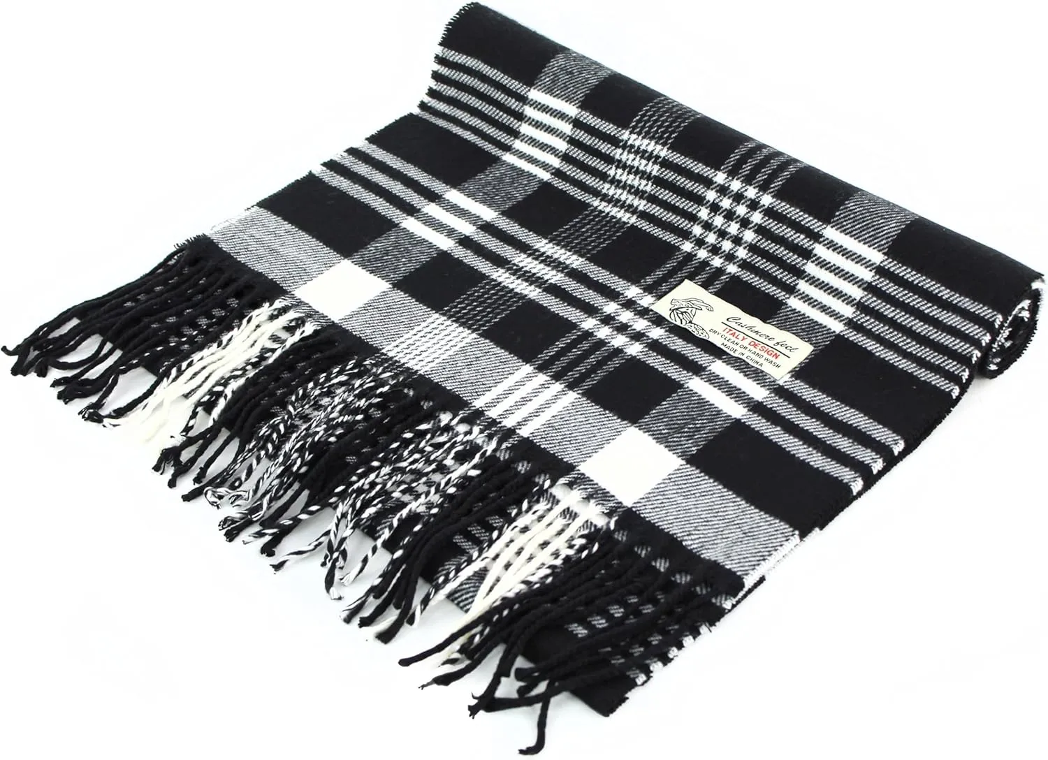 PASKMLNA Winter Scarf For Men & Women Cashmere Feel Soft, Warm, Classic Tassel Fringe Scarf
