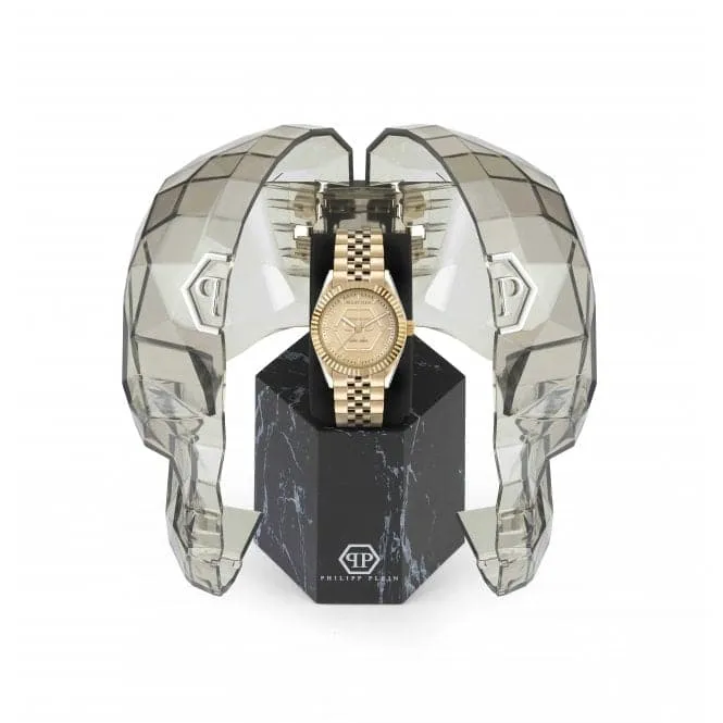 Philipp Plein Ladies Street Couture Date Superlative Gold Watch PW2BA0523