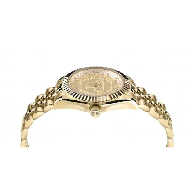 Philipp Plein Ladies Street Couture Date Superlative Gold Watch PW2BA0523