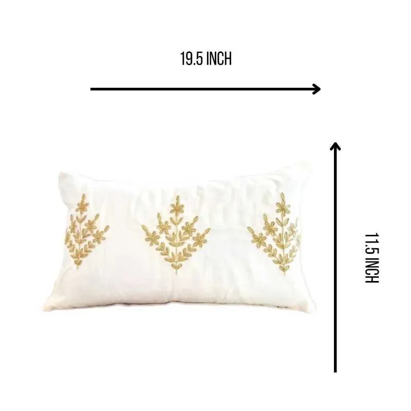 Phulkari Poly Silk Cushion Cover | 20 x 12 Inches