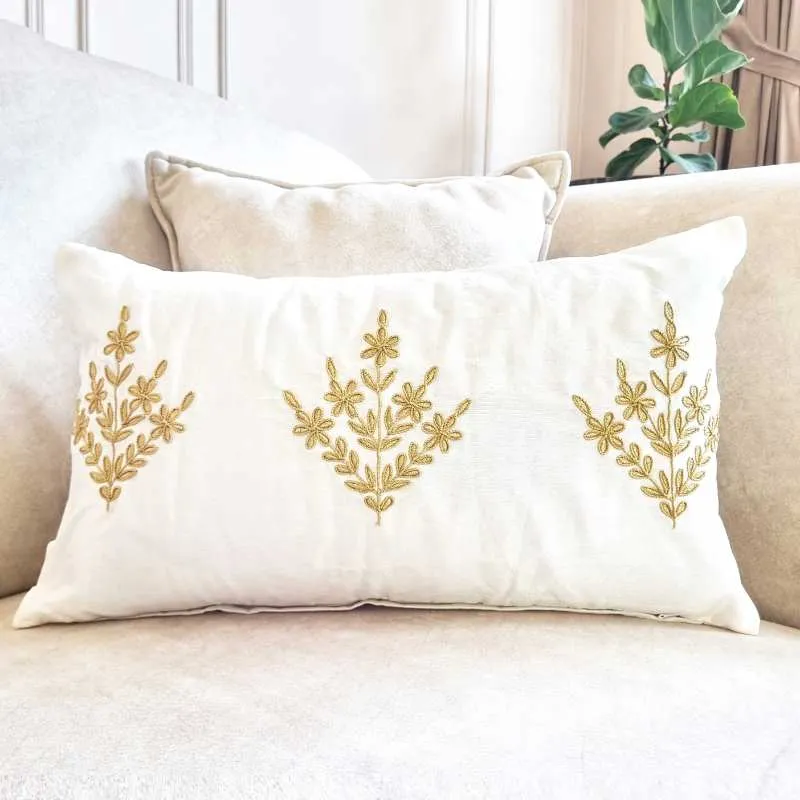 Phulkari Poly Silk Cushion Cover | 20 x 12 Inches