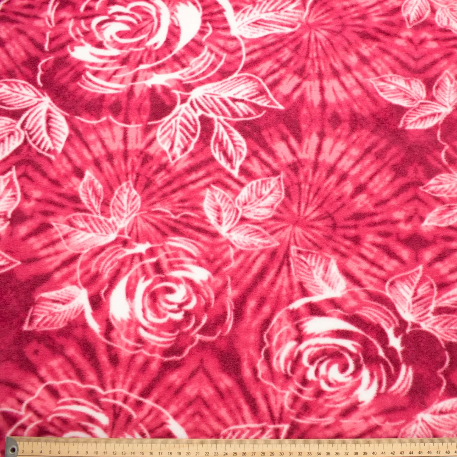 Pink Tie Dye Roses Printed Polar Fleece Design 169