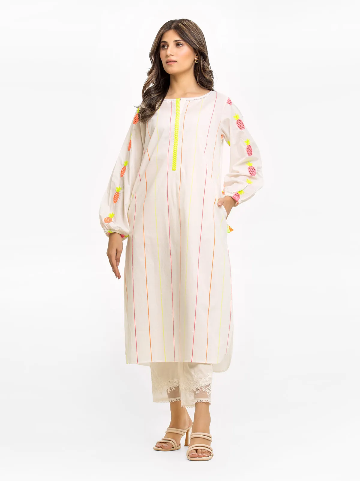 Pret 1Pc Embroidered Cambric Shirt - EWTKE23-68911S