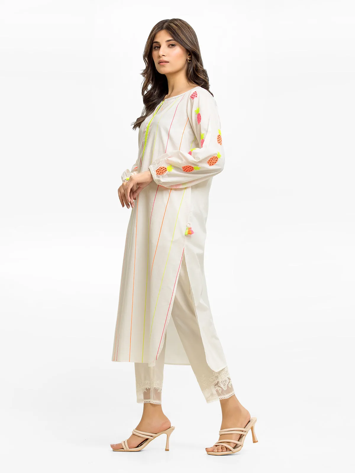 Pret 1Pc Embroidered Cambric Shirt - EWTKE23-68911S