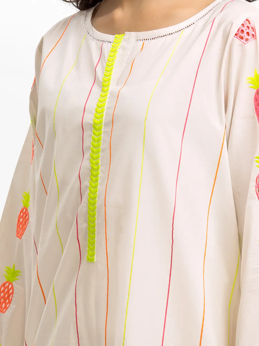 Pret 1Pc Embroidered Cambric Shirt - EWTKE23-68911S