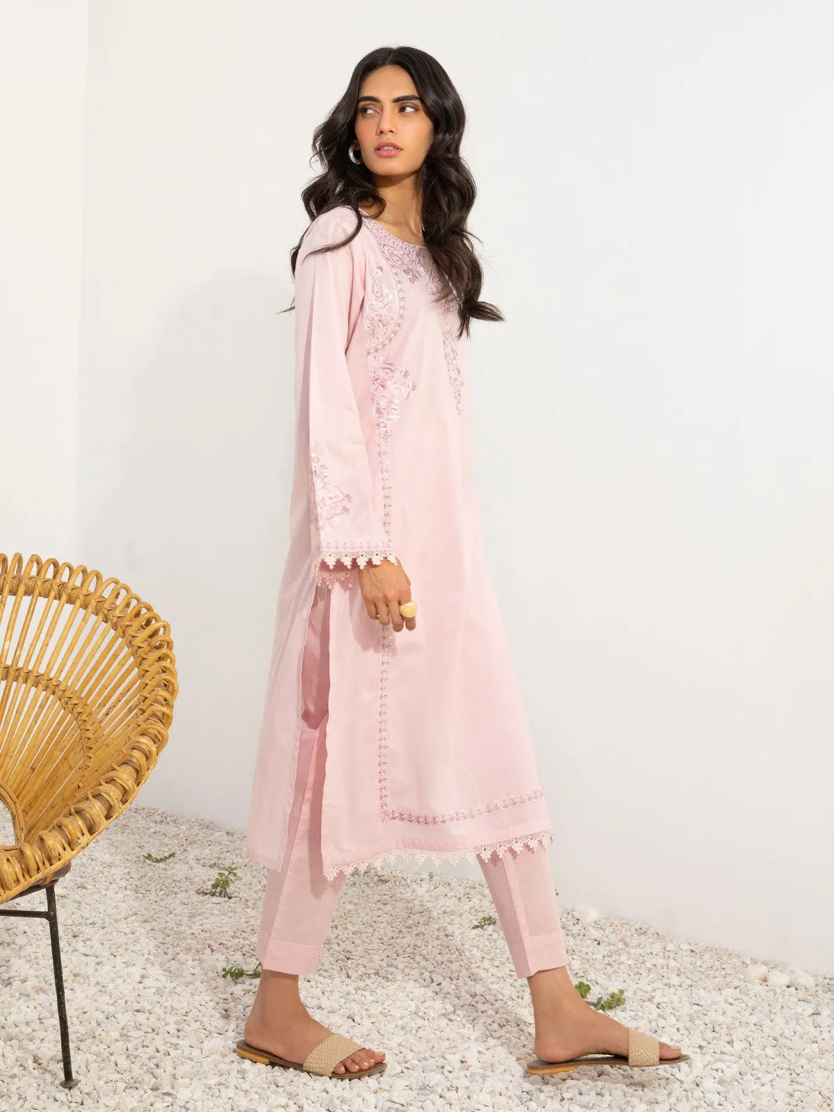 Pret 2Pc Embroidered Cambric Shirt Trouser - EWTKE22-68222ST