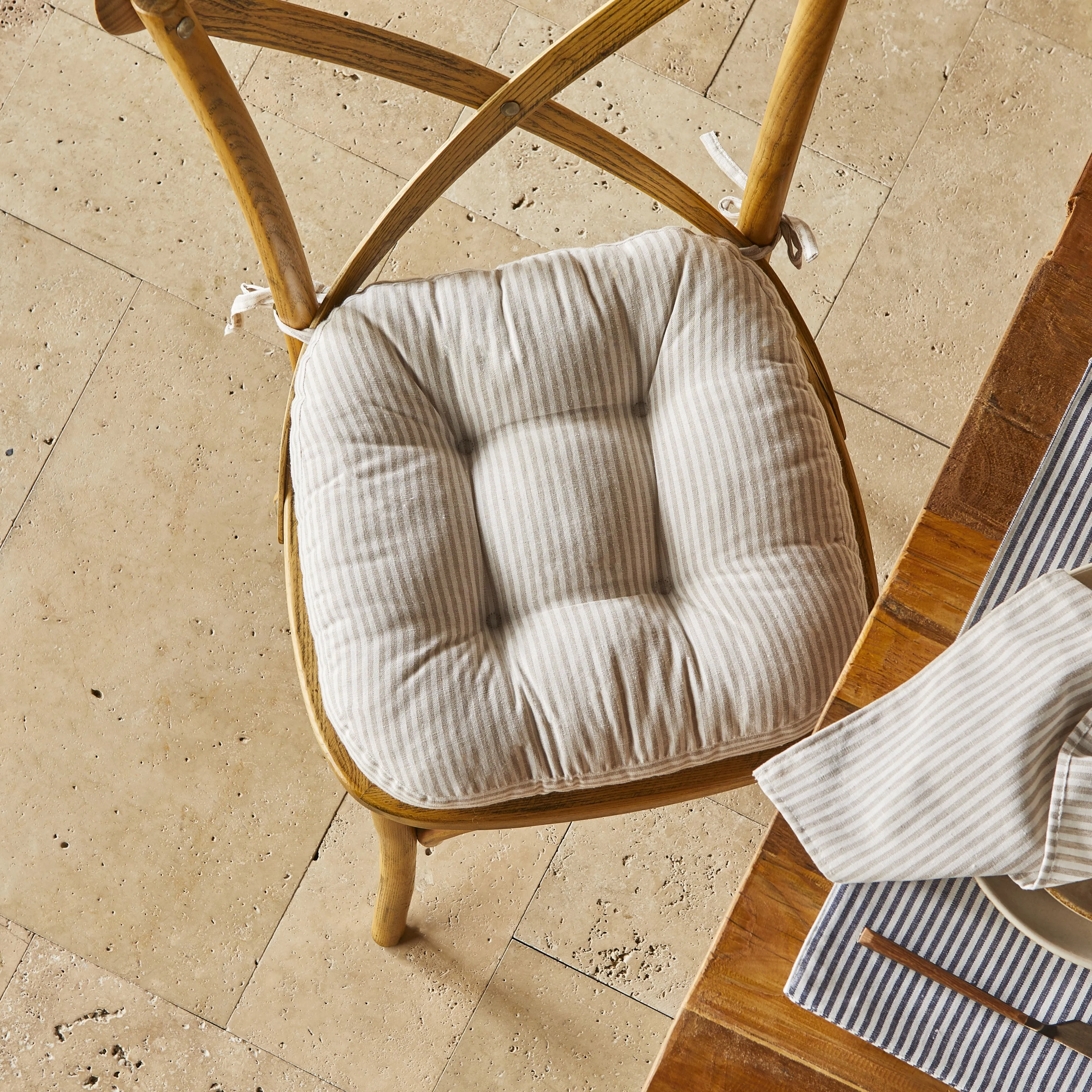 Provincial Cross Back Dining Chair Natural Oak