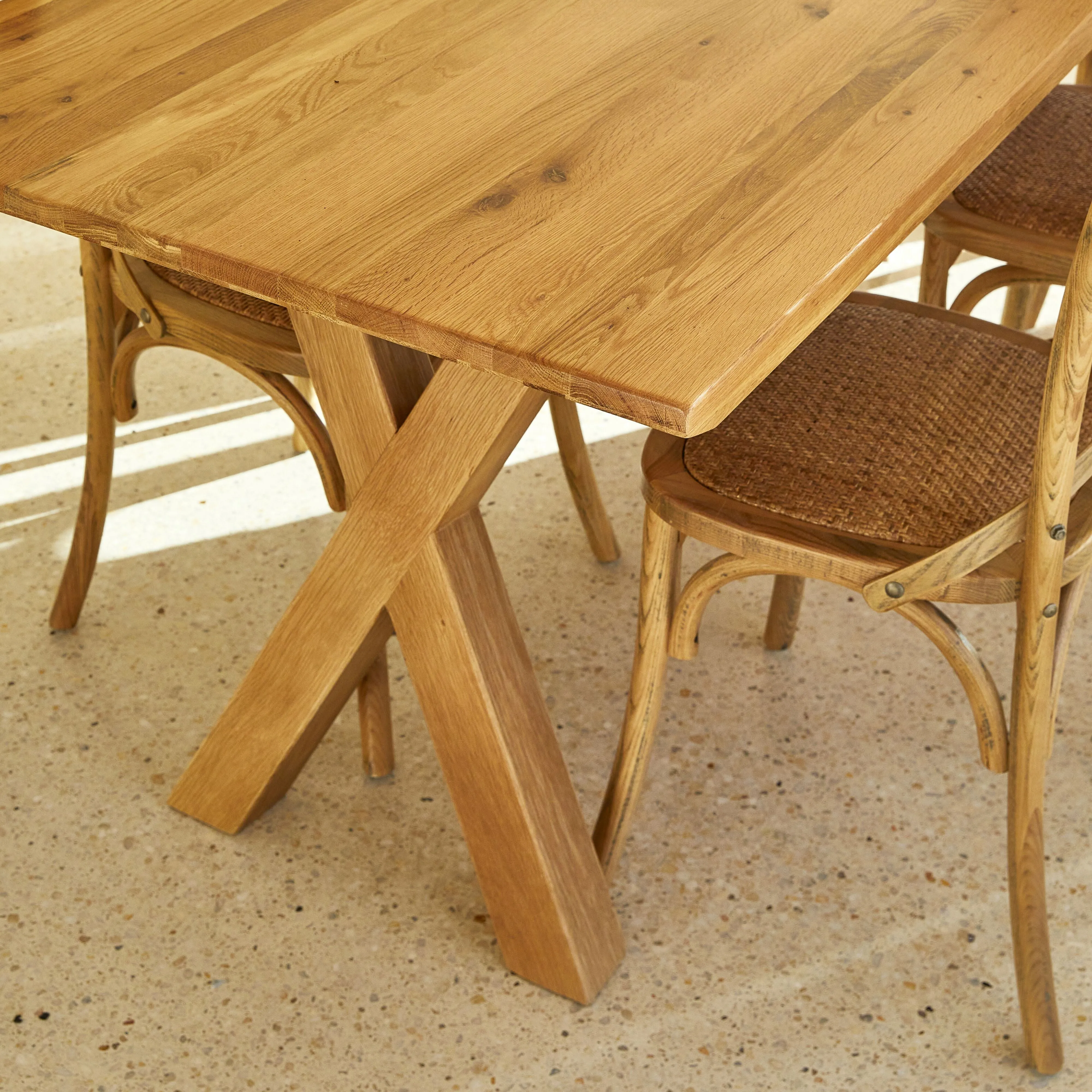 Provincial Cross Back Dining Chair Natural Oak
