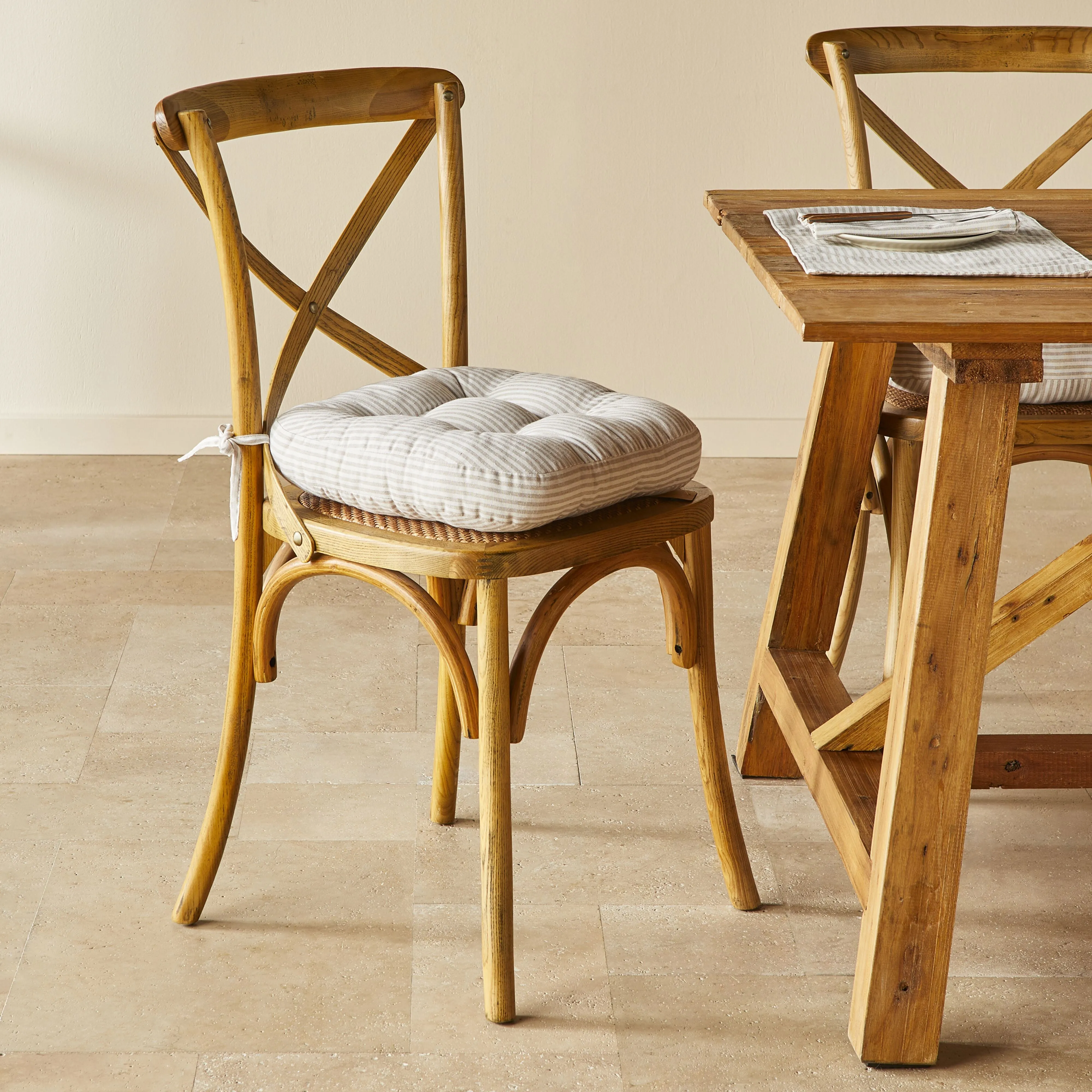 Provincial Cross Back Dining Chair Natural Oak