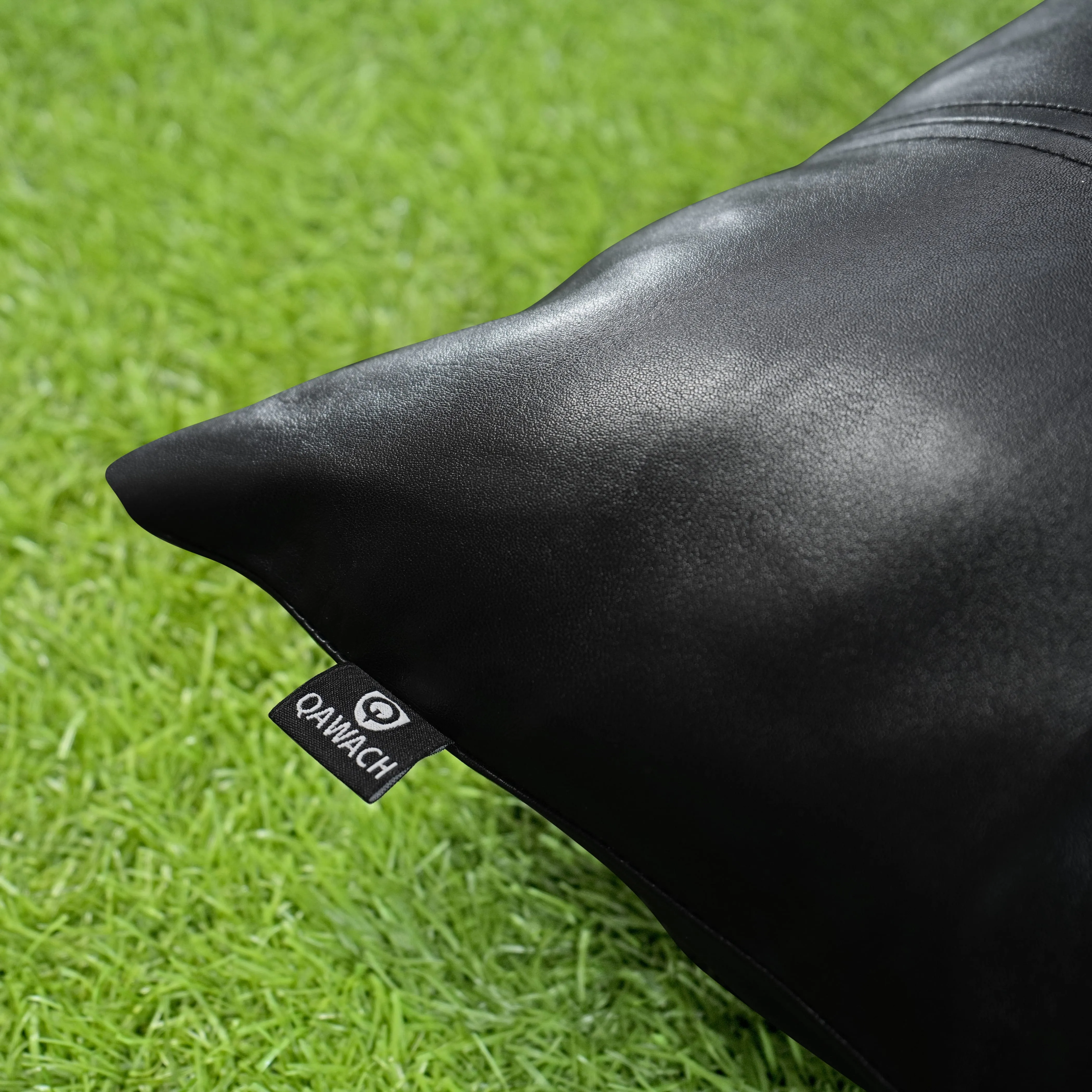 QAWACH Black Leather Pillow Cover