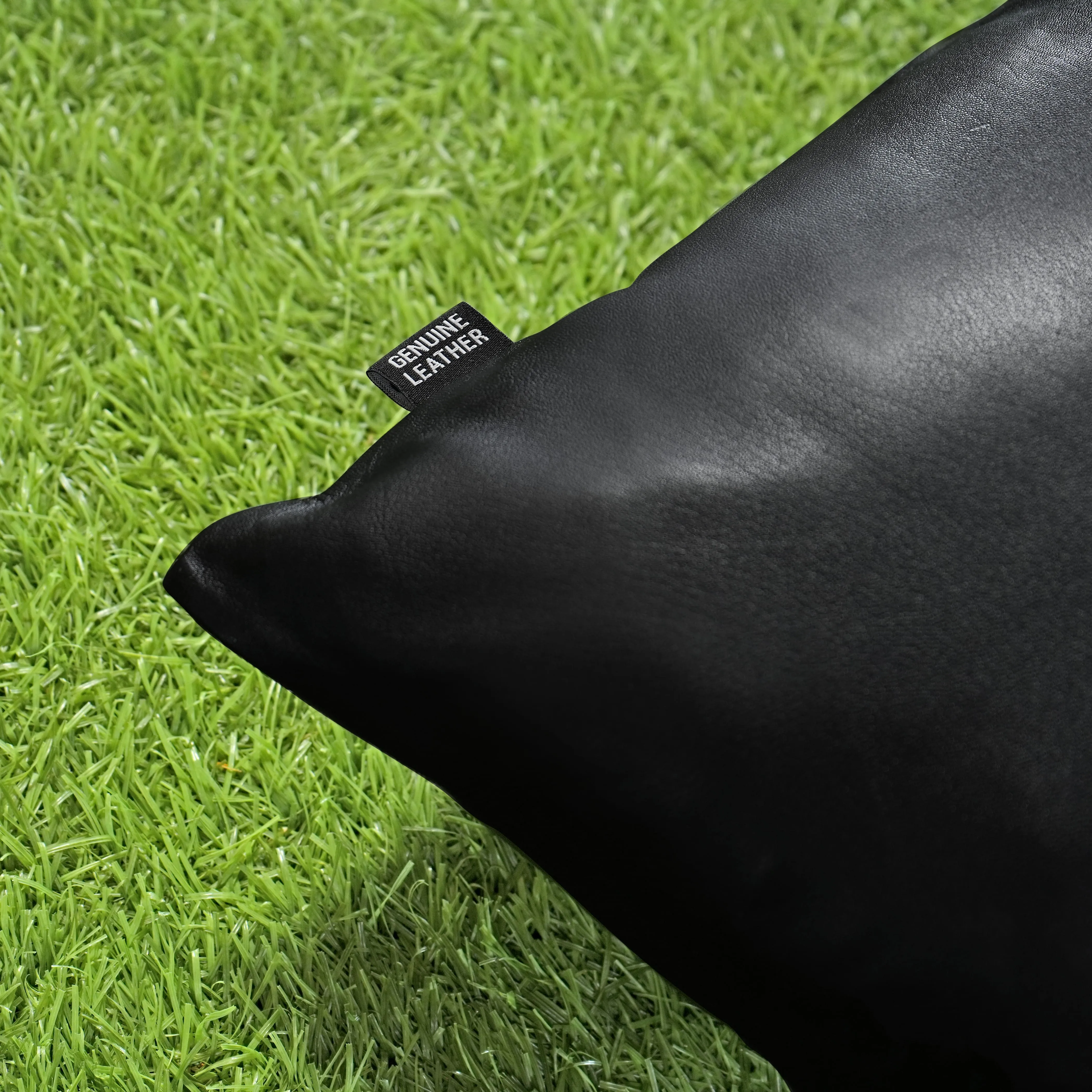 QAWACH Black Leather Pillow Cover