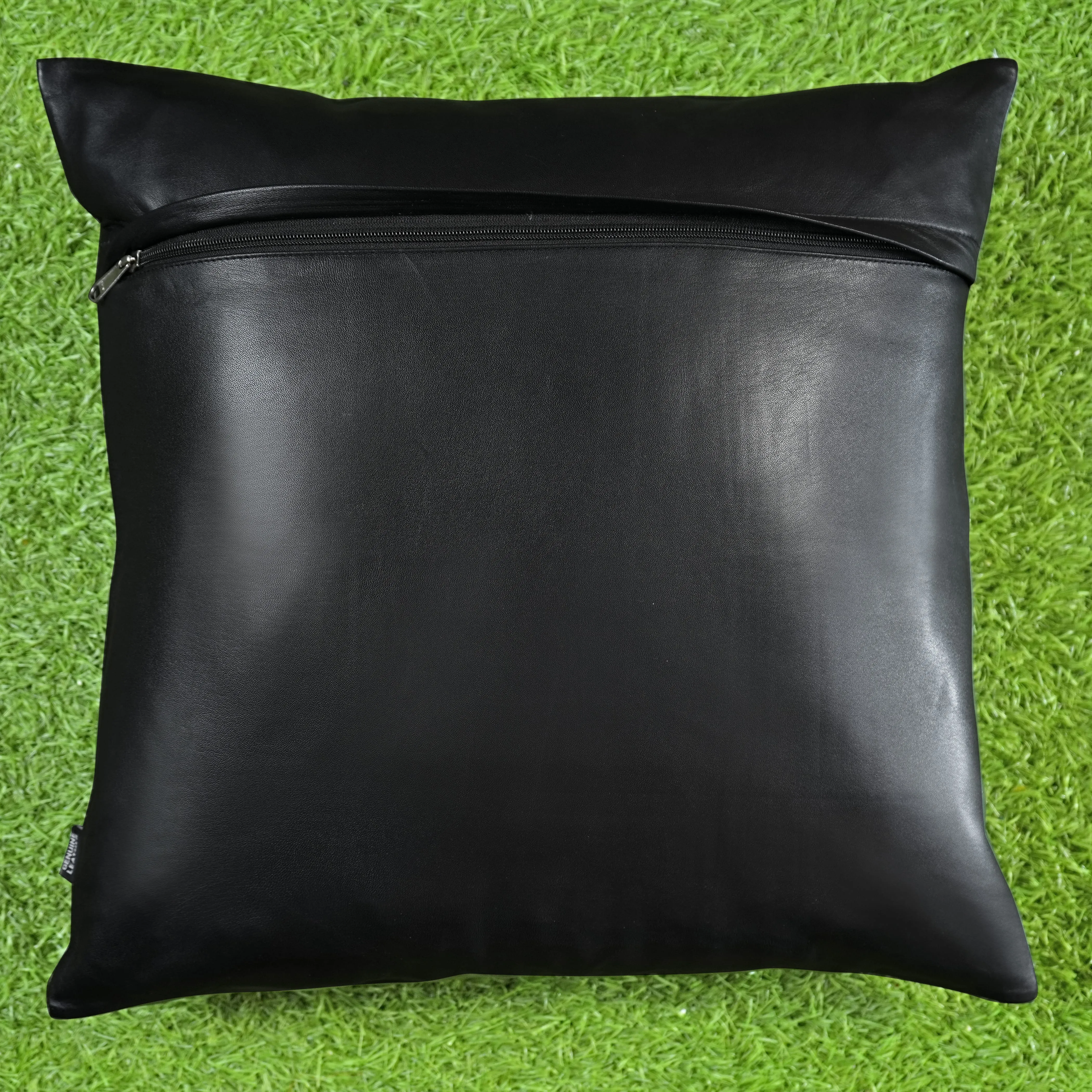 QAWACH Black Leather Pillow Cover