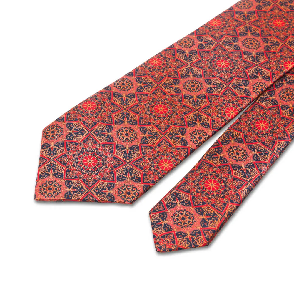 Red Notre Dame Duchesse Silk Tie
