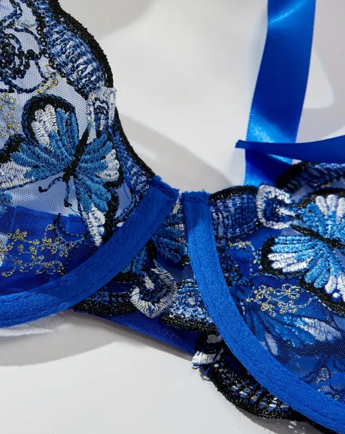 Royal Blue Lingerie Butterfly Set