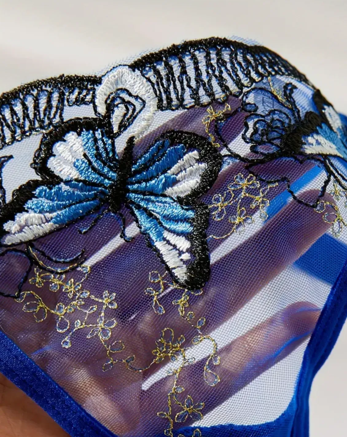 Royal Blue Lingerie Butterfly Set