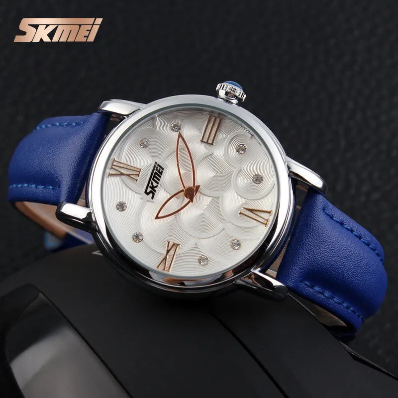 SKMEI Quartz Watch Women Watches Relogio Feminino Relojes Mujer Women's Leather Dress Fashion Brand Waterproof Wristwatches