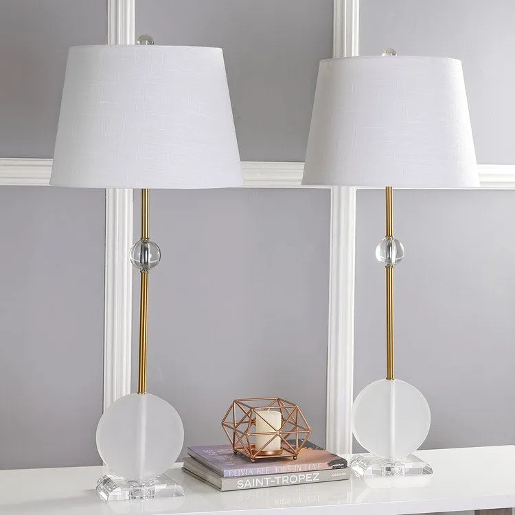 Spencer Table Lamps Set of 2 - Clear and Brass Gold