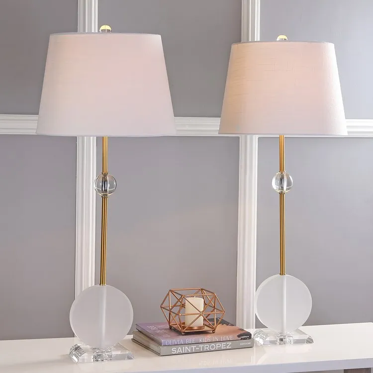Spencer Table Lamps Set of 2 - Clear and Brass Gold