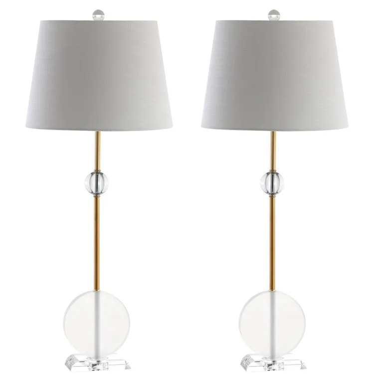 Spencer Table Lamps Set of 2 - Clear and Brass Gold