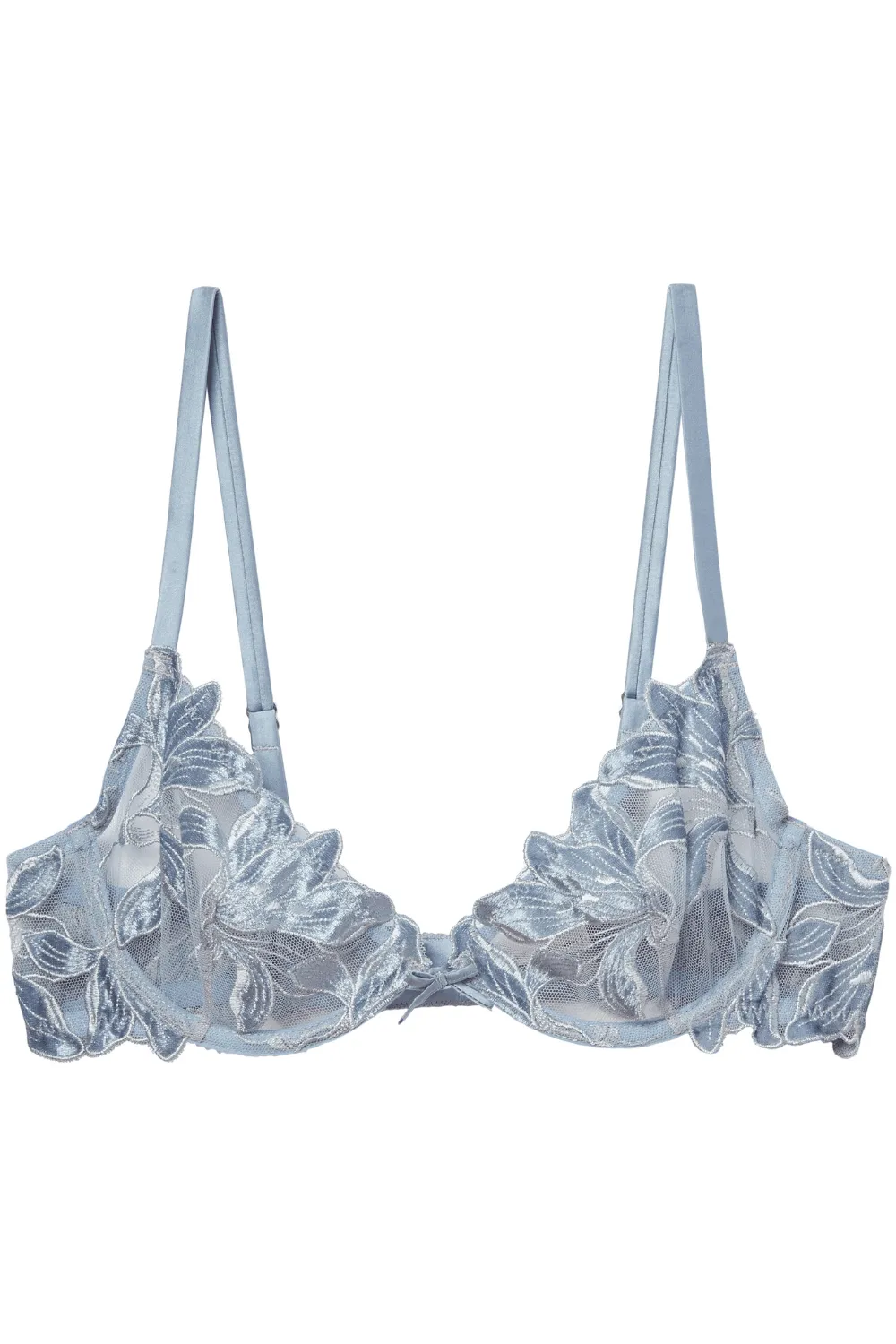 Velvet Lily Embroidery Demi Bra