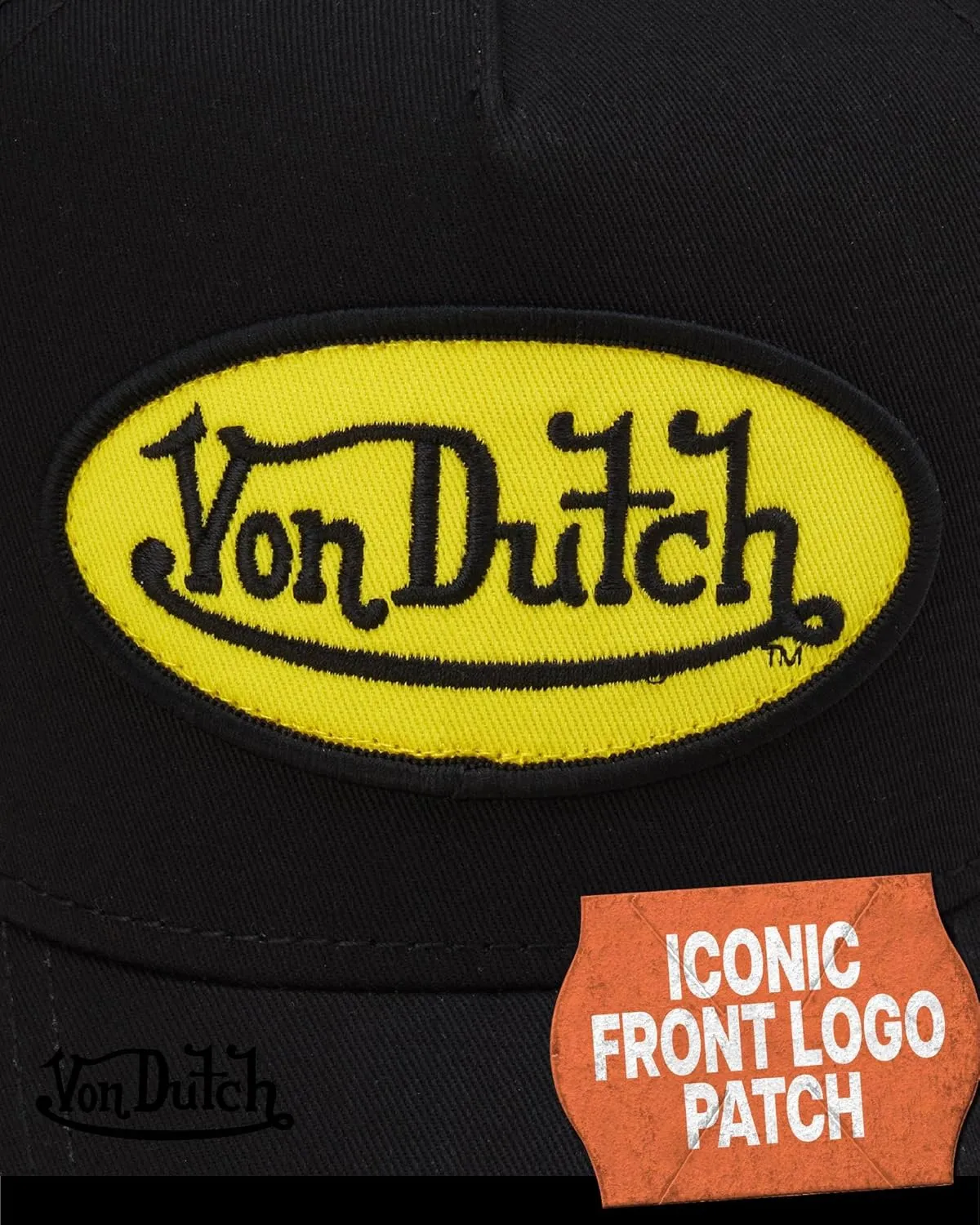 Von Dutch Unisex Trucker Hat - Curved Bill Mesh Back Retro Classic Adjustable Snapback Baseball Cap for Men and Women
