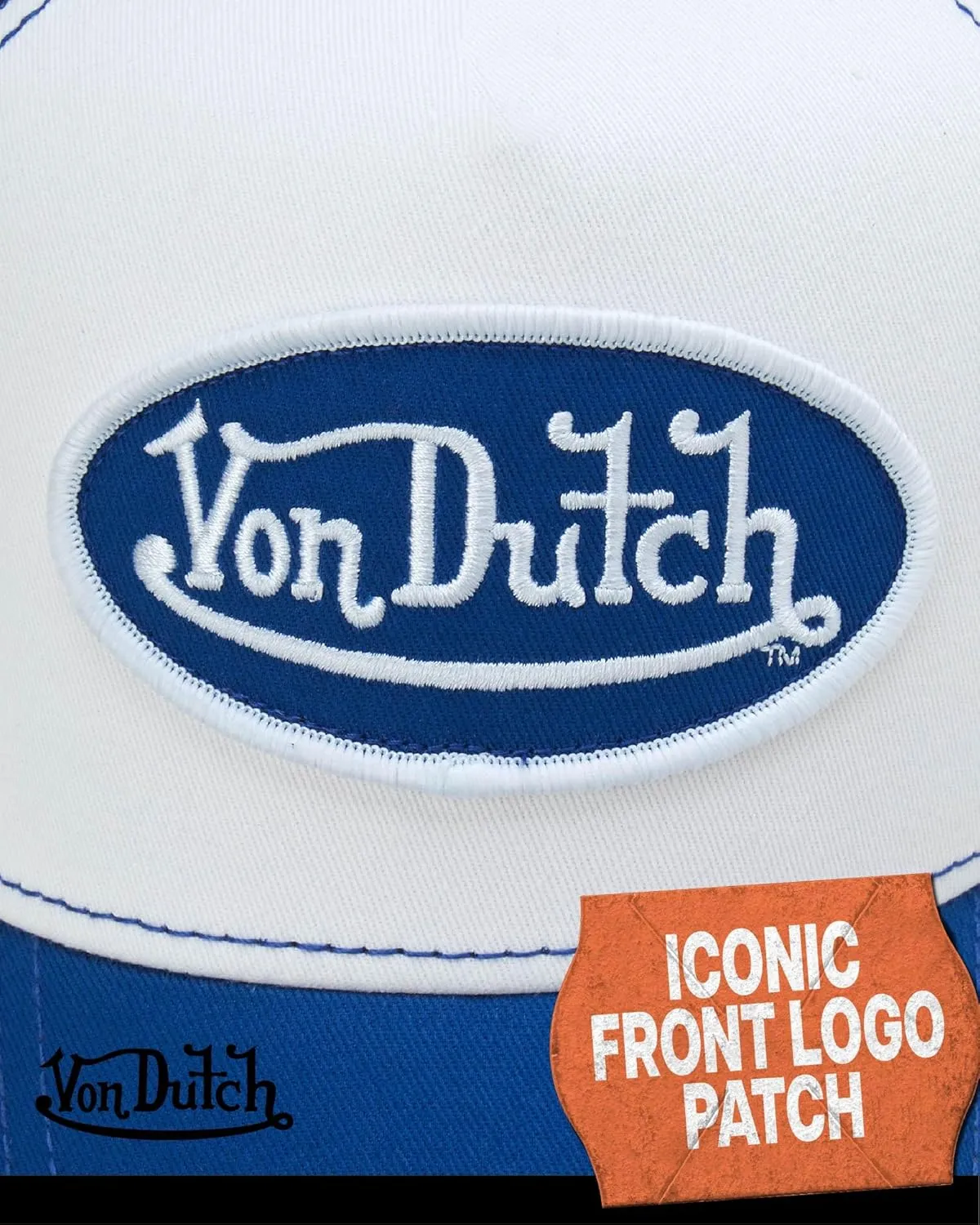 Von Dutch Unisex Trucker Hat - Curved Bill Mesh Back Retro Classic Adjustable Snapback Baseball Cap for Men and Women
