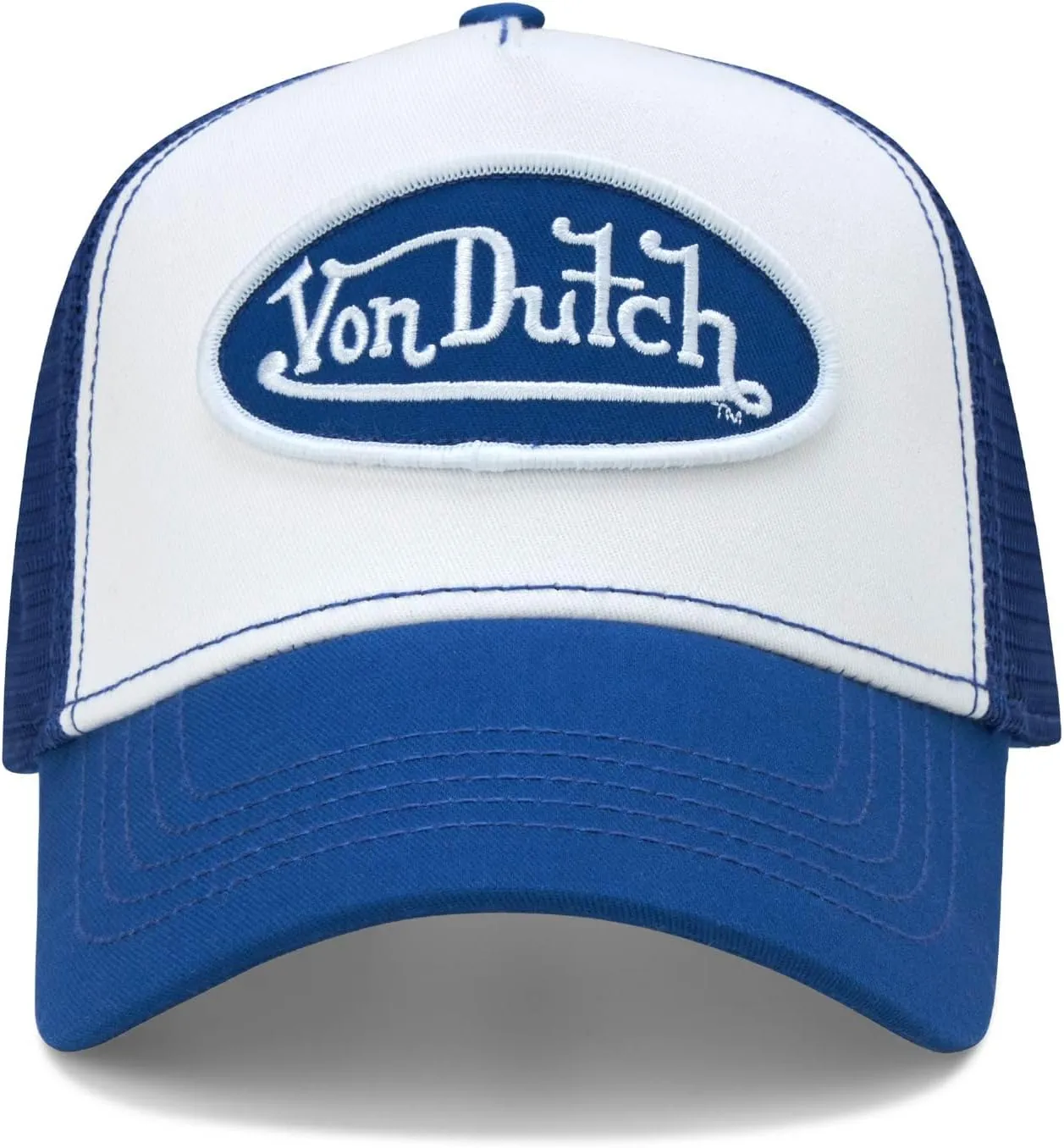 Von Dutch Unisex Trucker Hat - Curved Bill Mesh Back Retro Classic Adjustable Snapback Baseball Cap for Men and Women