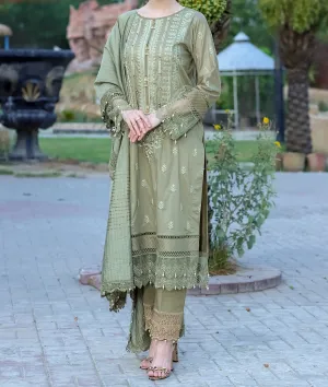 Women's "HAULA" Embroidered Lawn Suit Monar Dupatta